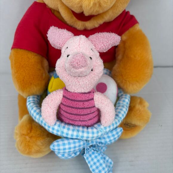 Disney Store Winnie Pooh Bear Plush Easter Egg Basket Piglet Chick 12 Inch - Picture 6 of 12